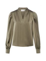 Neo Noir Bluzka damska - Rosslyn Kobiety Sztuczne włókno zielony|szary jednolity, 34. Szare bluzki damskie Neo Noir, bez wzorów, z satyny, eleganckie, bez kołnierzyka, bez ramiączek. Za 349.95 zł.