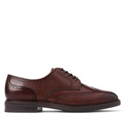 Półbuty Polo Ralph Lauren. Brązowe eleganckie półbuty Polo Ralph Lauren, wizytowe, bez zapięcia. Za 649.99 zł.