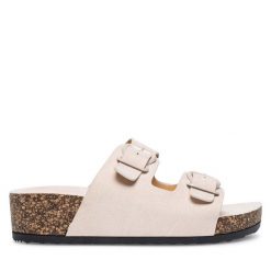 Klapki Clara Barson. Brązowe klapki damskie Clara Barson, bez wzorów, bez obcasa. Za 55.99 zł.