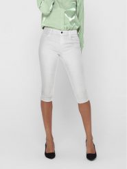 ONLY Spodnie capri 15136463 Biały Slim Fit. Białe szorty damskie Only, xs, bez wzorów, z materiału. Za 69.99 zł.