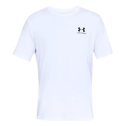 Koszulka Męska Z Logo. Białe koszulki sportowe męskie Under Armour, m, bez wzorów, bez kołnierzyka, bez ramiączek, trekkingowe. Za 171.99 zł.