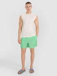 4F Spodenki casual męskie - zielone XXL. Zielone krótkie spodenki sportowe męskie 4f, l, bez wzorów, z materiału. W wyprzedaży za 29.99 zł.
