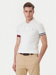 Tommy Hilfiger Polo MW0MW42743 Biały Slim Fit. Białe koszulki polo męskie Tommy Hilfiger, m, bez wzorów, z bawełny, bez ramiączek. Za 449.99 zł.