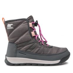 Śniegowce Sorel. Szare śniegowce dziewczęce Sorel, bez zapięcia. Za 419.99 zł.