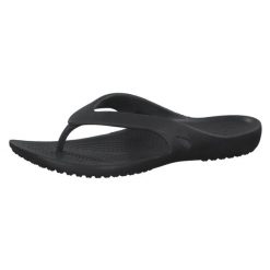 Lekkie klapki damskie Crocs Kadee Ii Flip W. Czarne klapki damskie Crocs, bez wzorów, z materiału, bez obcasa. Za 99.99 zł.