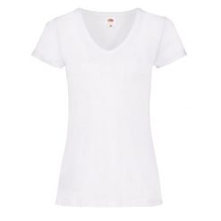 Koszulka Damska Valueweight Plain V Neck T-shirt. Białe t-shirty damskie Fruit of the Loom, bez wzorów, casualowe, bez kołnierzyka. Za 37.99 zł.