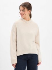 Drykorn sweter z wełny dziewiczej - Liziela Kobiety wełna ze strzyży beżowy, XS. Brązowe swetry damskie DRYKORN, xs, bez wzorów, z wełny, eleganckie, bez kołnierzyka, bez ramiączek, bez kaptura. Za 479.95 zł.