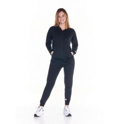 Bluza wygodna z kaptur na czas wolny na co dzień. Czarne bluzy sportowe damskie LEONE 1947 APPAREL, m, bez wzorów, z dresówki, bez kaptura, na fitness i siłownię. W wyprzedaży za 286.28 zł.