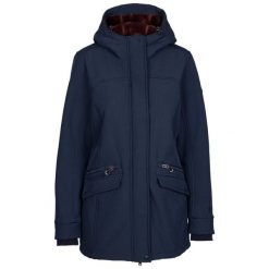 Trespass Anza - Damska kurtka softshellowa Navy Marl. Niebieskie kurtki damskie Trespass, xl, bez wzorów, z futra, z kapturem. Za 272.25 zł.