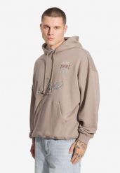 Bluza sportowa męska Prosto Football z kapturem. Brązowe bluzy męskie Prosto., m, z aplikacjami, z bawełny, z kapturem. Za 163.99 zł.