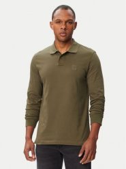 BOSS Polo Passerby 50507704 Zielony ciemny Slim Fit. Zielone koszulki polo męskie Boss, l, bez wzorów, z bawełny, bez ramiączek. Za 449.99 zł.