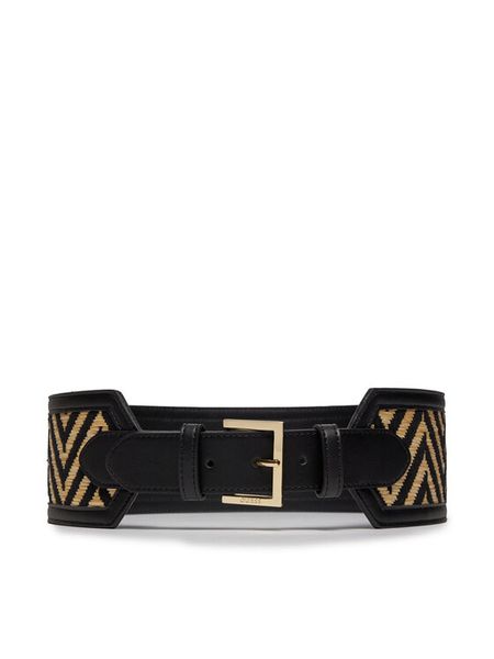 Guess Pasek na talię Noelle BW9125 P4280 Czarny. Czarne paski damskie Guess, z aplikacjami, z tworzywa sztucznego. Za 179.99 zł.