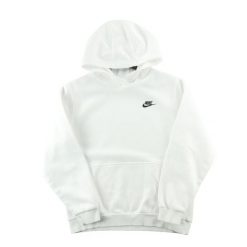 Second life - Nike bluza damska z kapturem - Stan bardzo dobry. Białe bluzy sportowe damskie Nike, l, bez wzorów, z materiału, z kapturem, na fitness i siłownię. Za 127.76 zł.