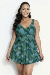Damskie Strój kąpielowy rozmyty nadruk miękkie miseczki. Czarne kostiumy jednoczęściowe damskie Ulla Popken, plus size, bez wzorów, z elastanu, plus size, do pływania. Za 223.99 zł.