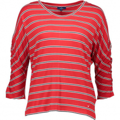 Koszulka w kolorze czerwonym. Czerwone t-shirty damskie Tom Tailor Adults, w paski, z okrągłym kołnierzem. W wyprzedaży za 65.95 zł.