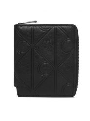 Calvin Klein Portfel Xl Emblem Aop Emboss Zipp Bill Fo LV04D1176G Czarny. Czarne portfele męskie Calvin Klein, bez wzorów, ze skóry. Za 289.99 zł.