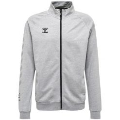 Zapinana na zamek bawełniana bluza dresowa Hummel Move Grid. Szare bluzy sportowe męskie Hummel, bez wzorów, z bawełny, bez kaptura, do piłki nożnej. Za 265.80 zł.