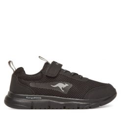 Sneakersy KangaRoos. Czarne trampki i tenisówki chłopięce KangaRoos, bez wzorów, bez zapięcia. Za 99.99 zł.