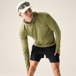 Męska bluza z kapturem do biegania Sprint City. Brązowe bluzy męskie Dare 2b, m, bez wzorów, z elastanu, z kapturem, do biegania. Za 169.99 zł.