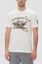 AERONAUTICA MILITARE Biały bawełniany męski t-shirt, Rozmiar XL. Białe t-shirty męskie Aeronautica Militare, l, bez wzorów, z bawełny, eleganckie, bez kołnierzyka. W wyprzedaży za 198.99 zł.