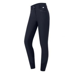 Spodnie jeździeckie full grip wysoki stan damskie ELT Oktavia Curved. Niebieskie spodnie materiałowe damskie ELT, l, bez wzorów, z elastanu, z podwyższonym stanem. Za 333.00 zł.