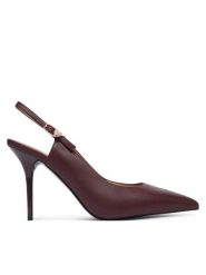 LOVE MOSCHINO Szpilki JA10149G1PIA0552 Bordowy. Czerwone szpilki damskie Love Moschino, bez wzorów, ze skóry, bez obcasa, bez zapięcia. Za 949.99 zł.