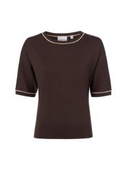 Comma bluzka z dzianiny Kobiety wiskoza brązowy, 44. Brązowe bluzki damskie comma, bez wzorów, z dzianiny, bez kołnierzyka, bez ramiączek. Za 269.95 zł.