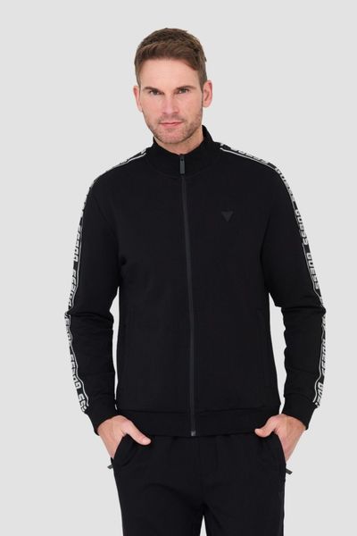 GUESS Czarna męska bluza dresowa, Rozmiar XXL. Czarne bluzy męskie Guess, l, z aplikacjami, z dresówki, bez kaptura. W wyprzedaży za 323.99 zł.