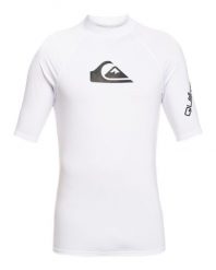 Koszulka do pływania męska Quiksilver All Time. Białe koszulki sportowe męskie Quiksilver, m, bez wzorów, z elastanu, bez kołnierzyka, bez ramiączek, do pływania. Za 169.55 zł.