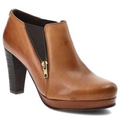 Brązowe Botki Baldaccini Stylowe Buty Damskie. Brązowe botki damskie Baldaccini, na wiosnę, z materiału, eleganckie, bez obcasa, bez zapięcia. Za 299.00 zł.