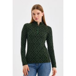 Venus - Koszulka termoaktywna z długim rękawem 100% wełna merino (230 g/m²). Zielone koszulki sportowe damskie WOOLONA, l, bez wzorów, z wełny, bez kołnierzyka, bez ramiączek, trekkingowe. W wyprzedaży za 351.00 zł.