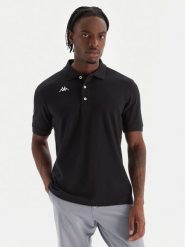 Kappa Polo Logo Sharas Mss 302B3D0 Czarny Regular Fit. Czarne koszulki polo męskie Kappa, m, bez wzorów, z bawełny, bez ramiączek. Za 79.99 zł.