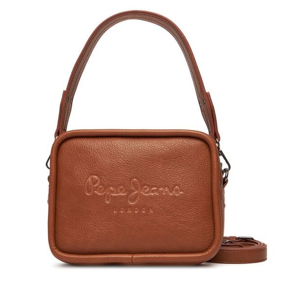 Torebka Pepe Jeans. Brązowe listonoszki damskie Pepe Jeans, bez wzorów, z jeansu, bez dodatków. Za 199.99 zł.