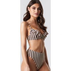 Camille Botten x NA-KD Striped High Waist Bikini Bottom - Brown. Bikini damskie marki Camille Botten x NA-KD. Za 60.95 zł.