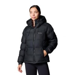 Kurtka puchowa damska Columbia Pike Lake Insulated II. Czarne kurtki sportowe damskie Columbia, l, bez wzorów, z puchu, bez kaptura, trekkingowe. Za 639.99 zł.