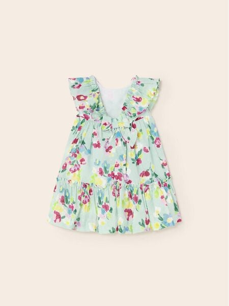 Mayoral Sukienka letnia 1961 Niebieski Regular Fit. Niebieskie sukienki dla dziewczynek Mayoral, na lato, bez wzorów, z bawełny, bez ramiączek. Za 129.99 zł.