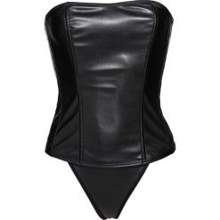 Gorset + stringi (2 części) bonprix czarny. Body damskie marki bonprix. Za 99.99 zł.