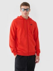 4F Bluza dresowa rozpinana z kapturem męska - czerwona M. Czerwone bluzy męskie 4f, m, bez wzorów, z bawełny, z kapturem. W wyprzedaży za 99.99 zł.