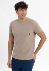 Koszulka z kieszenią TM-SVEN. T-shirty męskie Volcano, l, bez wzorów, z bawełny, bez kołnierzyka. Za 69.99 zł.