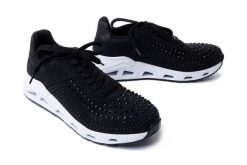 RIEKER N5201-00 black, półbuty damskie. Czarne półbuty damskie Rieker, bez wzorów, bez obcasa, na koturnie, bez zapięcia. Za 244.93 zł.