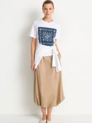 Rich & Royal Koszulka Kobiety Bawełna (100%) biały|niebieski, L. Białe t-shirty damskie Rich & Royal, l, z aplikacjami, z bawełny, eleganckie, bez kołnierzyka. Za 169.95 zł.