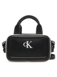 Calvin Klein Torebka Contrast Ck Mini Bauletto Bag LV04F1257G Czarny. Czarne torebki do ręki damskie Calvin Klein, bez wzorów, ze skóry, bez dodatków. Za 369.99 zł.