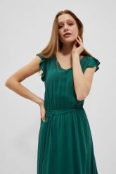 Sukienka maxi malachitowa. Zielone sukienki damskie MOODO, l, bez wzorów, z wiskozy, bez kołnierzyka, bez ramiączek, maxi. W wyprzedaży za 99.99 zł.