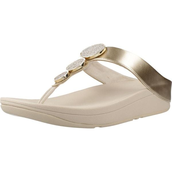 Sandały FITFLOP HALO BEAD CIRCLE Złoty. Żółte sandały damskie FIT FLOP, bez wzorów, z syntetyku, bez obcasa, bez zapięcia. Za 431.35 zł.
