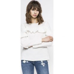 Vila - Bluzka Jenner. Szare bluzki damskie Vila, z bawełny, casualowe, z okrągłym kołnierzem. W wyprzedaży za 69.90 zł.