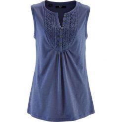 Top bawełniany z przędzy mieszankowej bonprix indygo. Topy damskie marki bonprix. Za 44.99 zł.