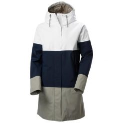 Damska kurtka wodoodporna Helly Hansen Koster Rain. Białe kurtki damskie Helly Hansen, na wiosnę, xs, bez wzorów, z poliamidu, z kapturem. Za 775.50 zł.