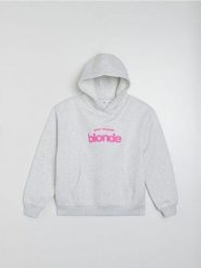 Bluza hoodie z napisem - Inny. Bluzy damskie Sinsay, l, bez wzorów, bez kaptura. Za 49.99 zł.