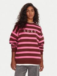 Roxy Bluza Strictly Stripes ERJFT05004 Różowy Oversize. Czerwone bluzy damskie Roxy, m, bez wzorów, z bawełny, bez kaptura. Za 299.99 zł.