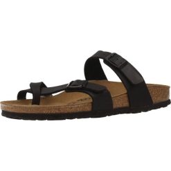 Klapki damskie Birkenstock Mayari BF. Czarne klapki damskie Birkenstock, bez wzorów, z materiału, sportowe, bez obcasa. Za 517.00 zł.